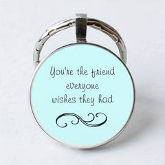 Retro Bag Keychain English Letter Buckle Accessories Necklace
