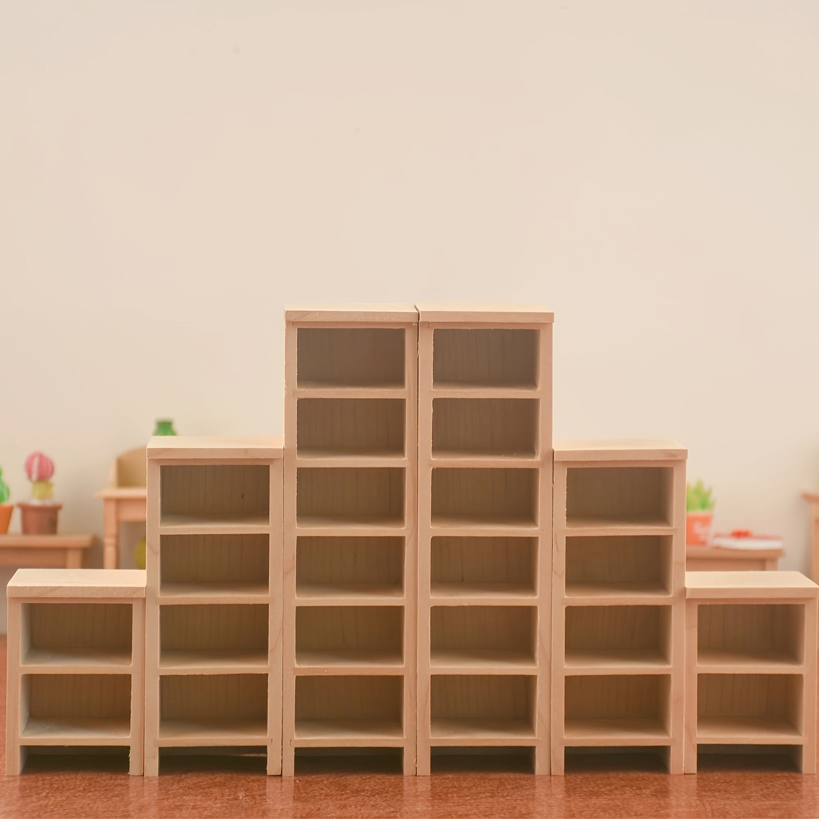 1:12 Doll House Mini Furniture Wooden Standing Cabinet Storage