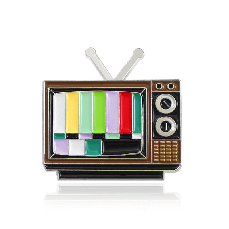 Retro TV No Signal Brooch Pin