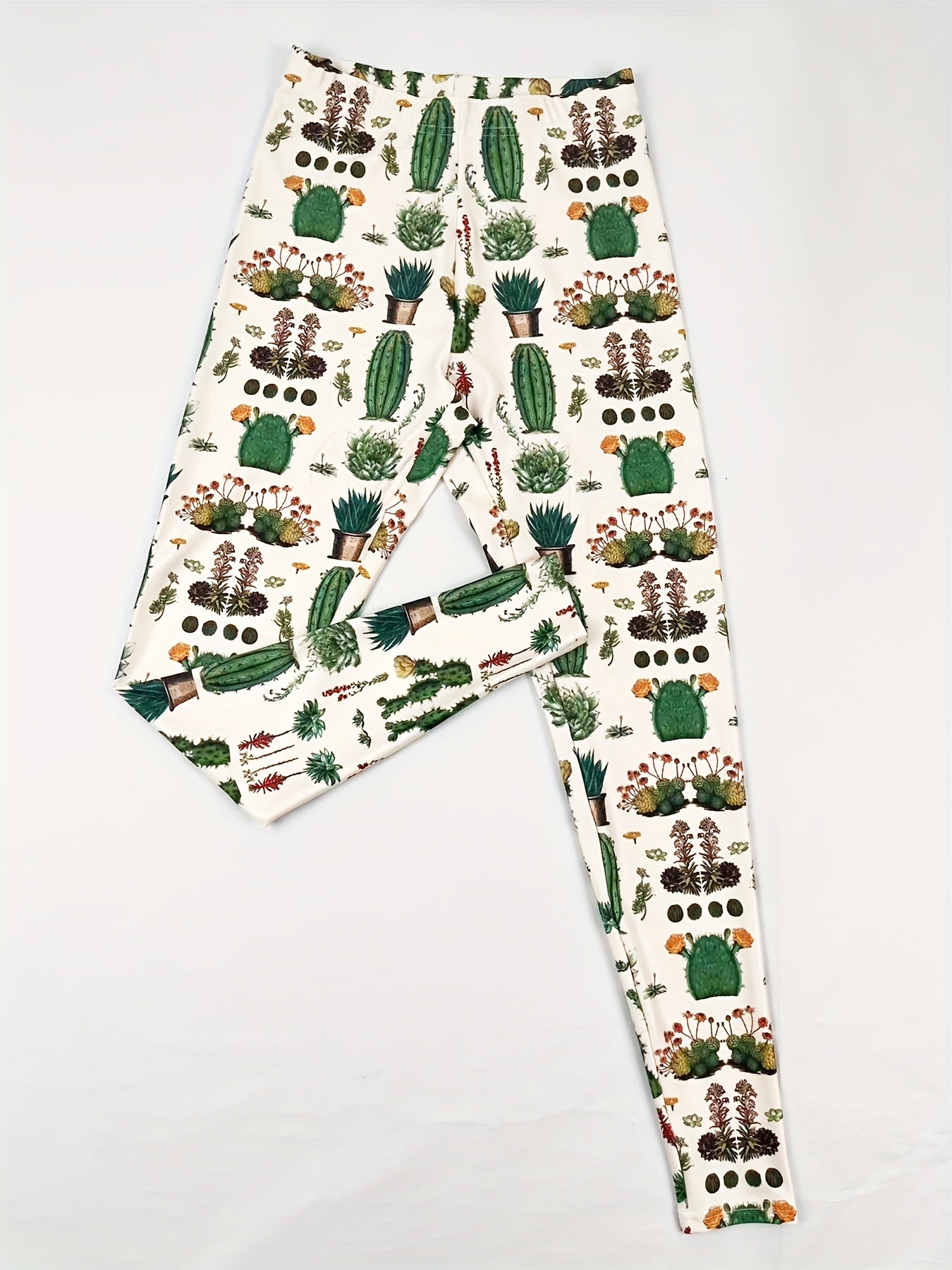  Plant Print High Rise Gym Leggings