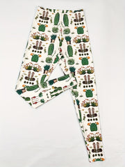  Plant Print High Rise Gym Leggings