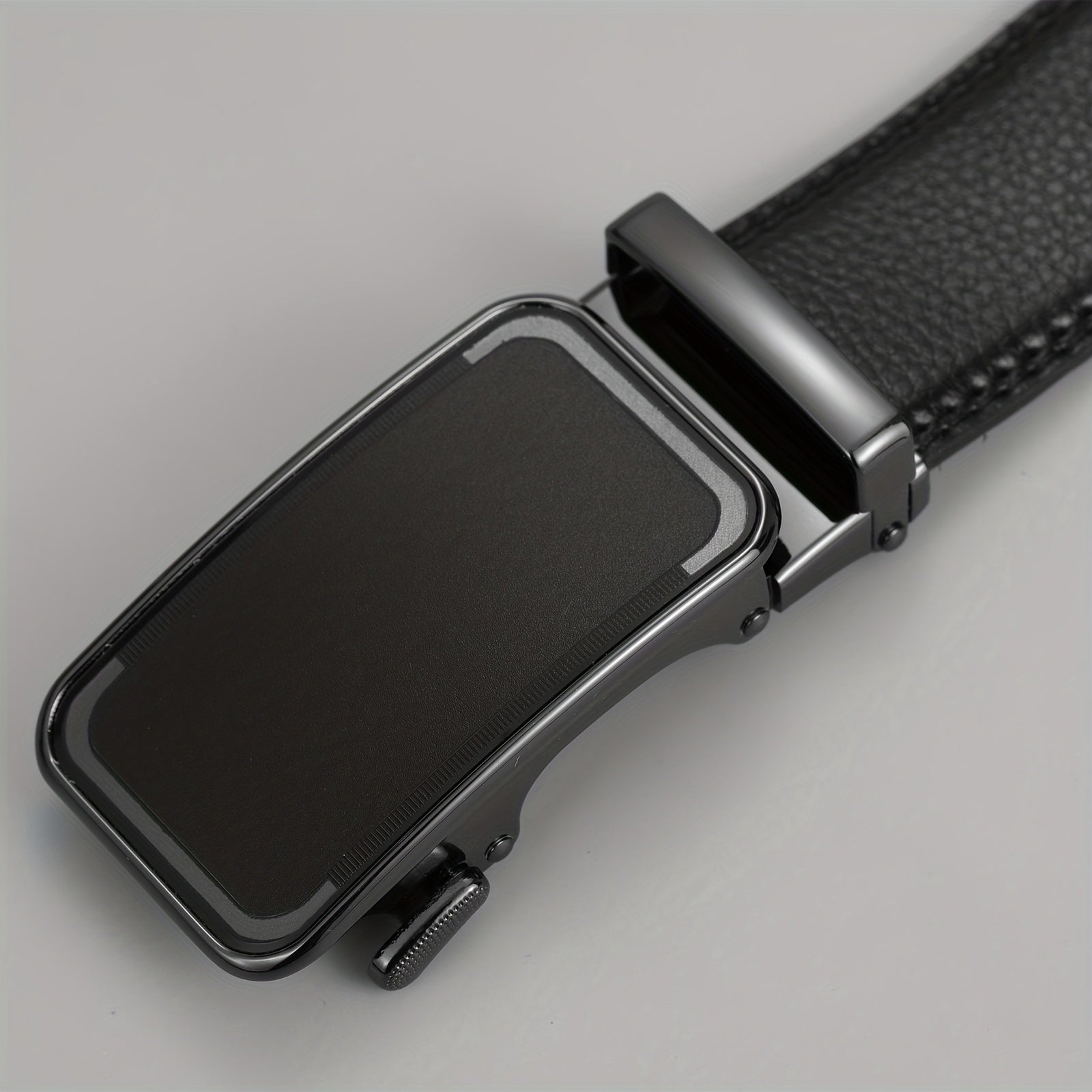 Men's PU Leather Belt Automatic Buckle Business Suit Waist Strap