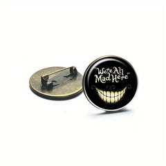 Mad Here Smile Face Brooch Pin Hat Accessories