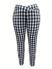  Plaid Print High Rise Leggings