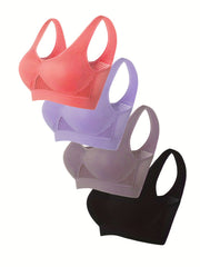 4pcs Breathable Cut Out Sports Bras Workout Tank Bra