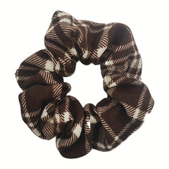 4pcs Plaid Pattern Scrunchie Hair Tie Elastic Hair Rope Retro Hair Accessories