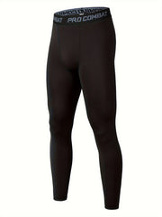 Men's Alphabets Pattern Compression Pants for Outdoor Fitness