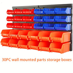 30pcs Wall Mounted Parts Box Storage Container Garage Nuts Bolts Organizer