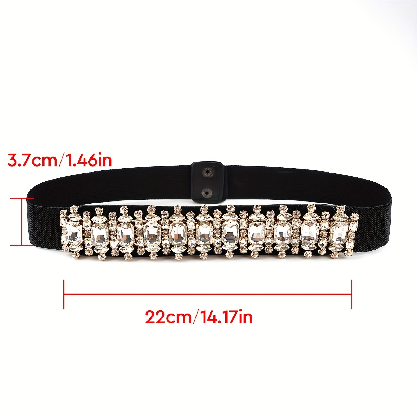 Crystal Elastic Wide Belt for Women Bohemian Girdle Dress Waistband