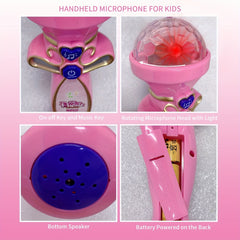 Kids Handheld Microphone with Colorful Lights - Gift for Girls