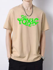 Men's Round Neck Short Sleeve Slim Fit T shirt Print Top
