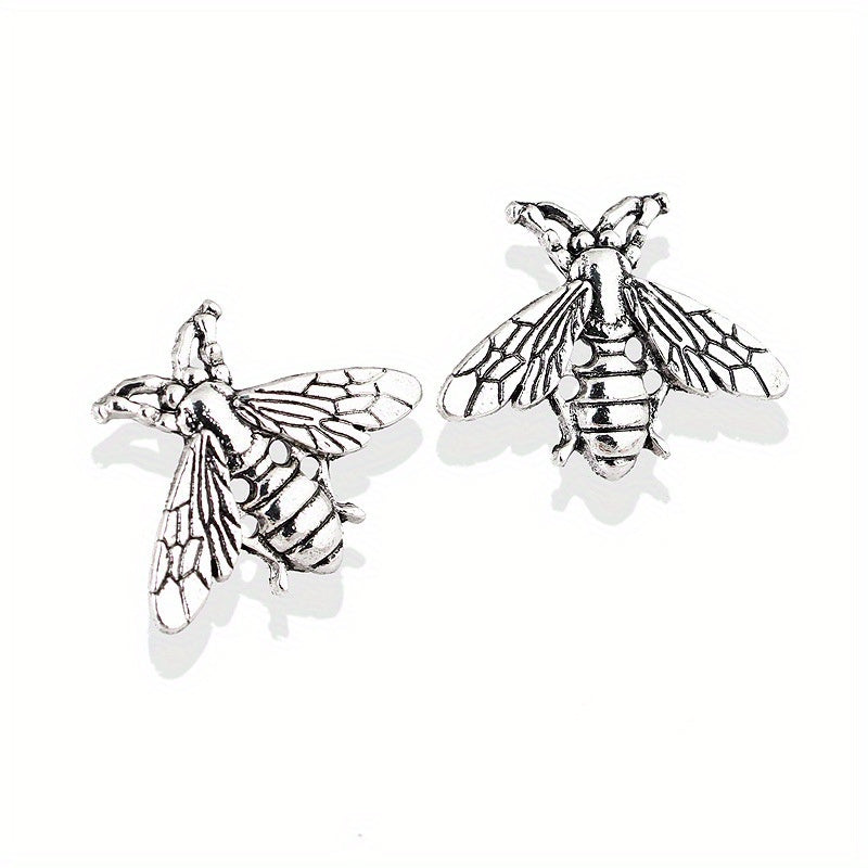 Bee Brooch Collar Pin Buckle Alloy Button Couple Shirt Suit Accessory Silver