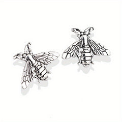 Bee Brooch Collar Pin Buckle Alloy Button Couple Shirt Suit Accessory Silver