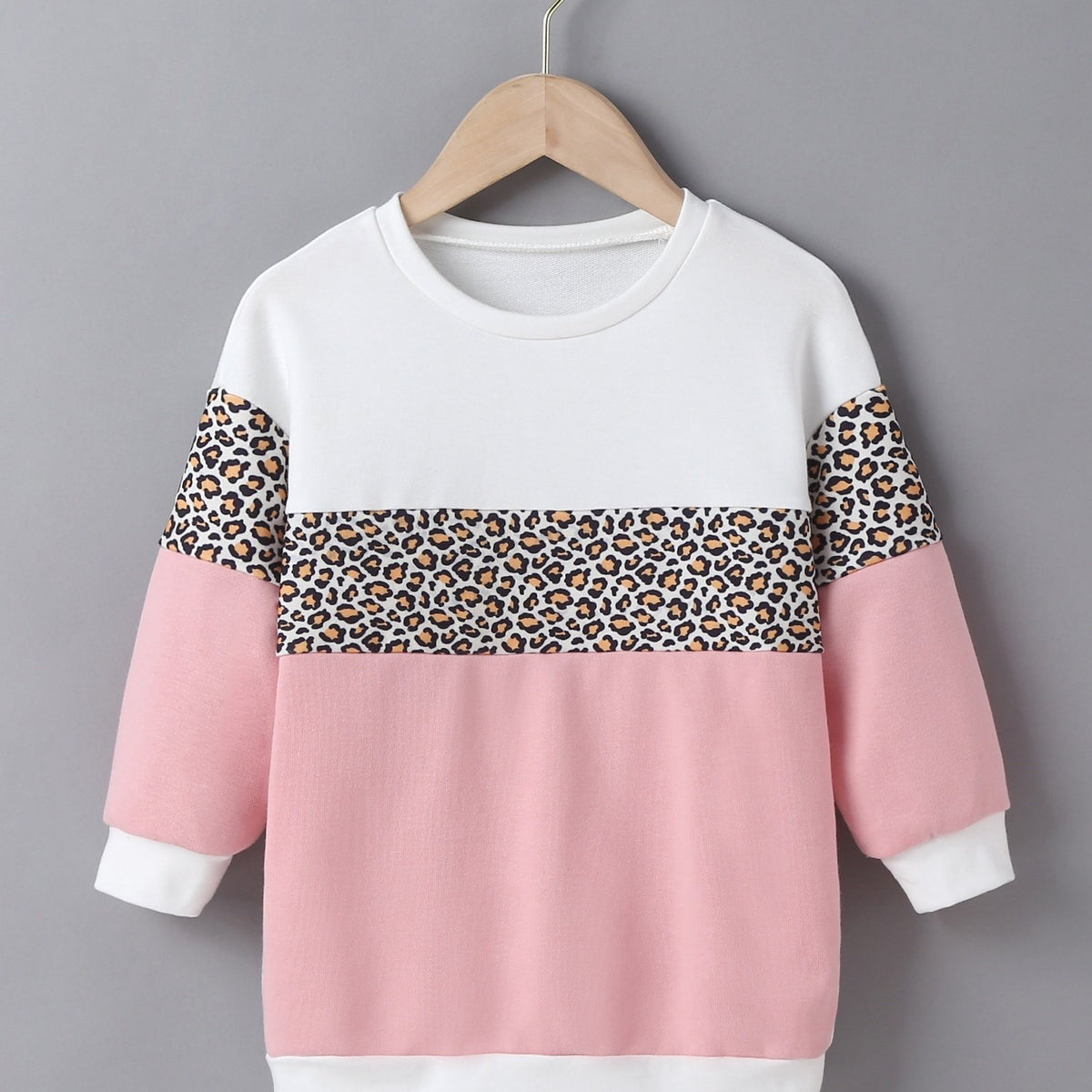 Girls Block Sweatshirt Long Sleeves Pullover Sports Casual