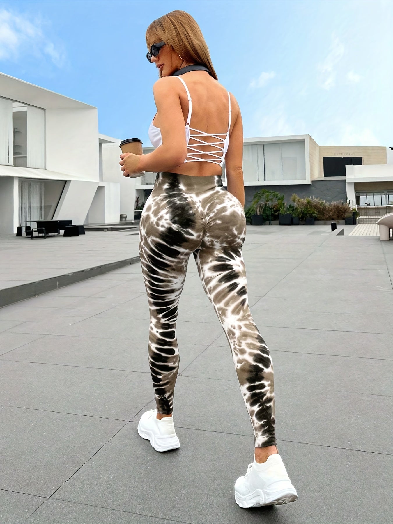 Tie Dye High Waist Yoga Leggings with Butt Lift - Stylish Activewear