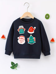 Christmas Pattern Boys Sweatshirt Kids Long Sleeve Pullover Winter Gift