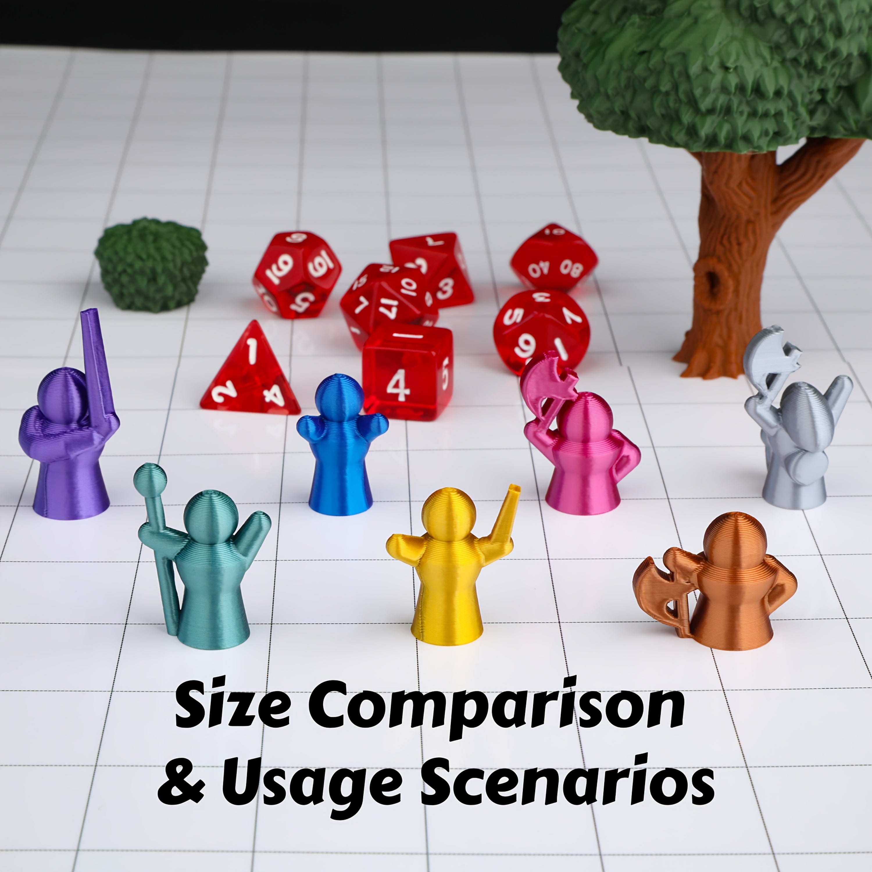 7pcs Pixel Game Character Set TTRPG Figures for Tabletop Adventures