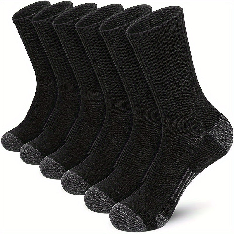 5 Pairs Large Crew Socks for Sports & Fitness