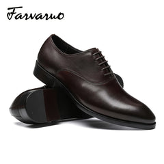 FARWARWO Men's Oxford Shoes Pointed Toe Comfortable Dress Shoes