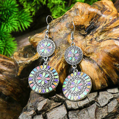 Vintage Style Turquoise Dangle Earrings Geometric Shape