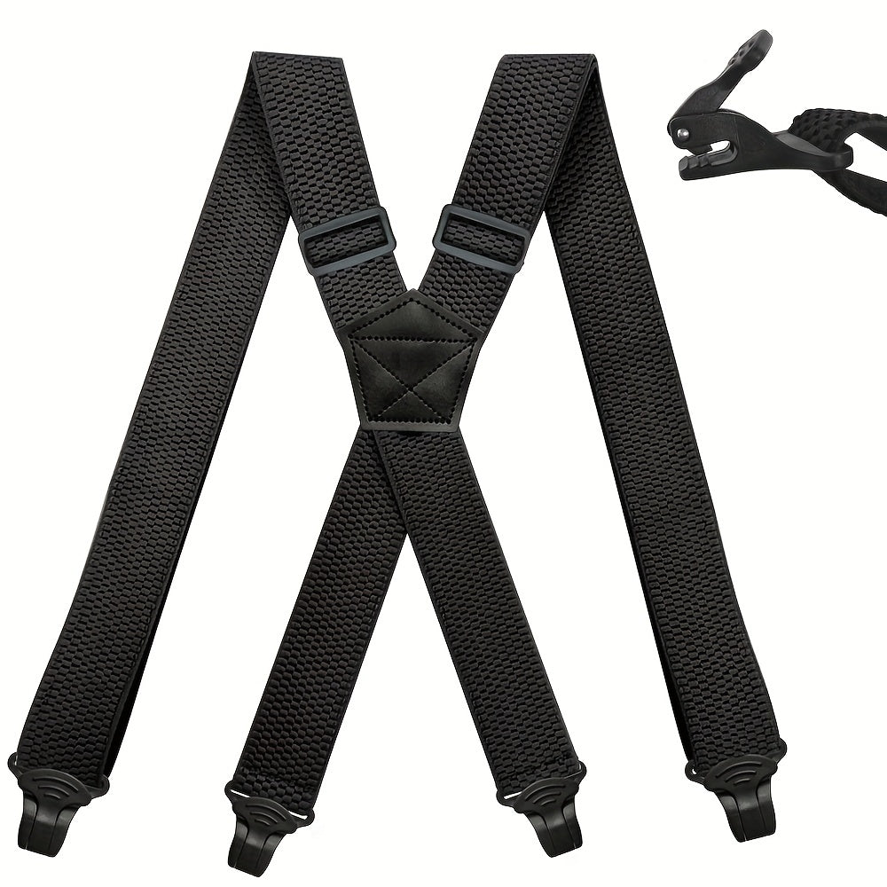 Big & Tall X-back Work Suspenders 4 Plastic Gripper Clips
