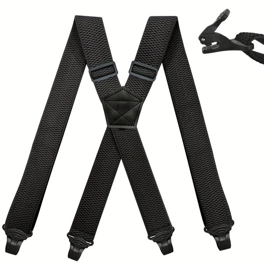 Big & Tall X-back Work Suspenders 4 Plastic Gripper Clips