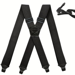Big & Tall X-back Work Suspenders 4 Plastic Gripper Clips