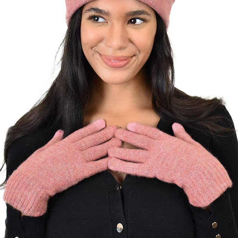 Women's Winter Fleece Knitted Touch Screen Gloves