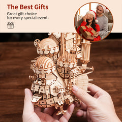 DIY 3D Wooden Puzzle Building Blocks Kit Retro Style Wooden Home Decor Gift