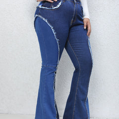  Colorblock High Rise Flared Leg Jeans