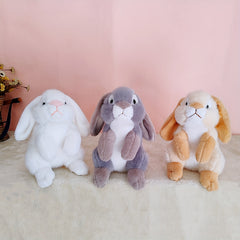 Soft Plush Bunny Stuffed Animal Toy & Brown Rabbit with Brown Ears