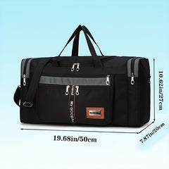 Large Capacity Weekender Tote Bag Nylon Lightweight Luggage Bag