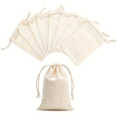 10pcs Muslin Drawstring Bags Home Party Wedding Storage Supplies