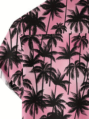 Men's Coconut Tree Camp Collar Hawaiian Shirt Short Sleeves
