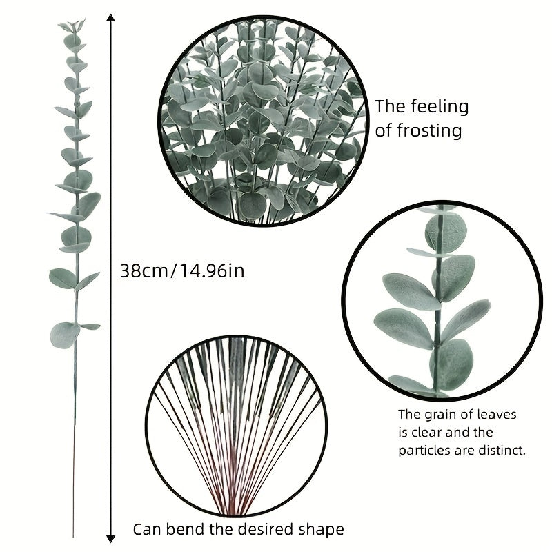 24pcs Artificial Eucalyptus Branches for Room Decoration
