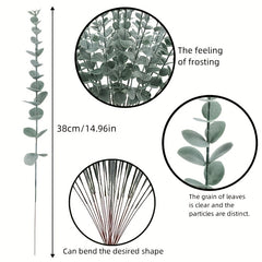 24pcs Artificial Eucalyptus Branches for Room Decoration