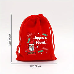 3pcs Christmas Drawstring Bags Christmas Gift Bags Random
