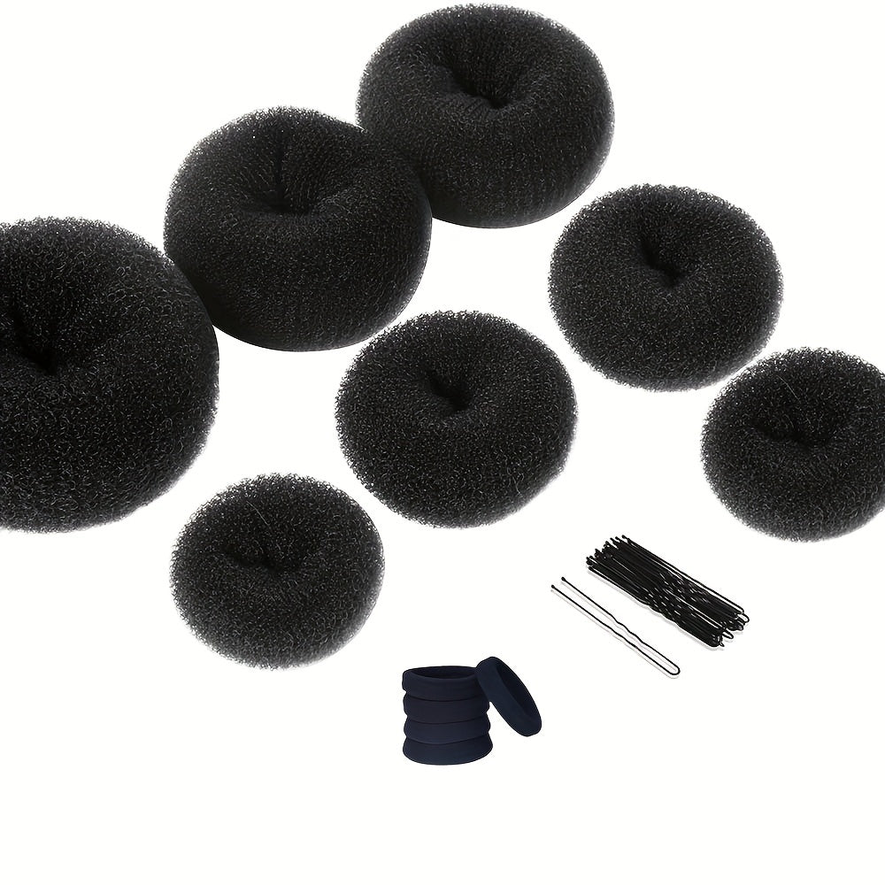 Hair Bun Maker Kit Donut Shaper Bun Maker 5 Sizes Hair Bands Clips