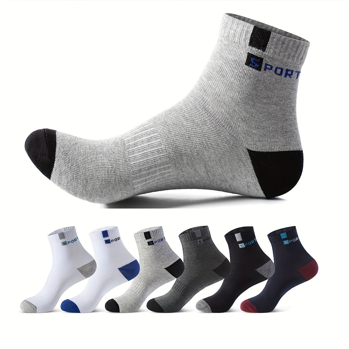 Men's Outdoor Breathable Mid Tube Socks for Running Cycling Basketball