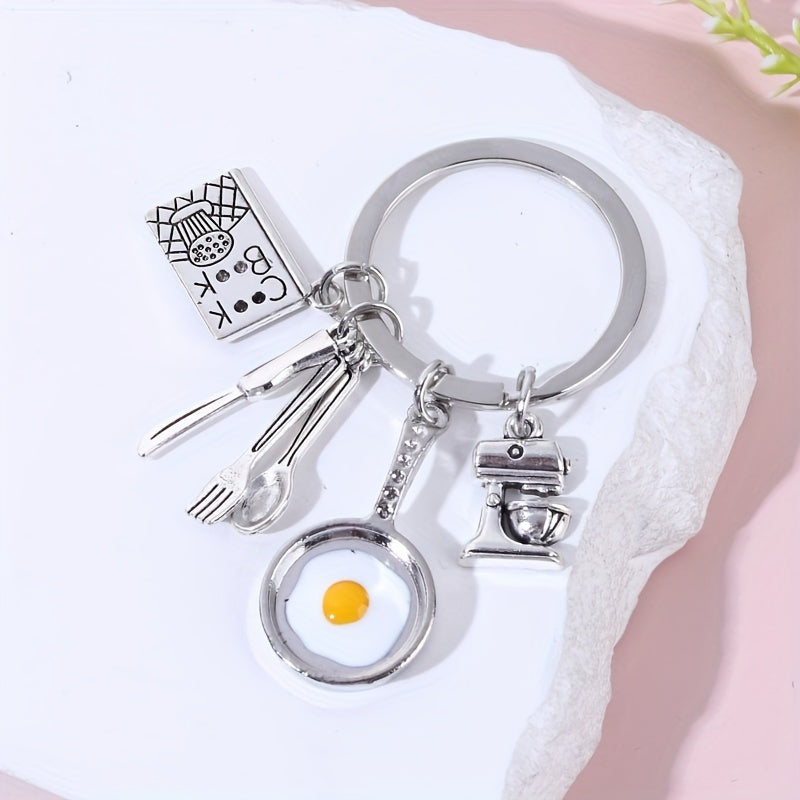 Cooking Tool Keychain Metal Toy Key Ring Purse Handbag Car Charm Gift