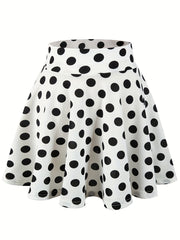 Kpop Polka Dot Skater Skirt Ruffle A Line Mini Skirt