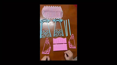 Pink Garden Swing with Striped Canopy Dollhouse Accessory
