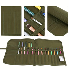 30 Holes DIY Paint Brush Bag Roll Up Canvas Paint Brush Case