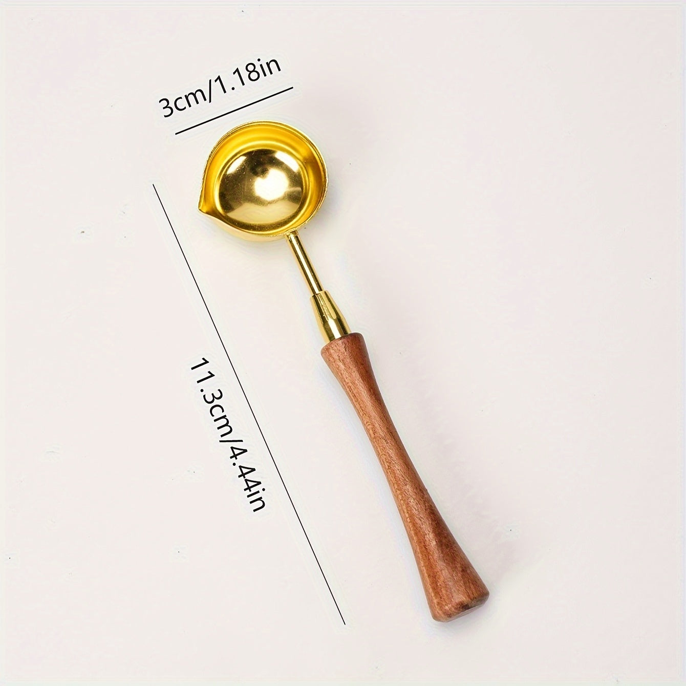 Golden Vintage Solid Wood Fire Paint Spoon for Wax Melting Stamp Making