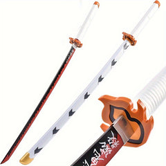 Red & Orange Demon Slayer Anime Samurai Cosplay Sword