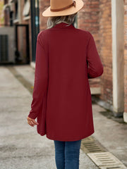  Solid Open Front Cardigan