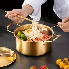 Ramen Noodle Pot With Lid 18cm Double Handle Cookware