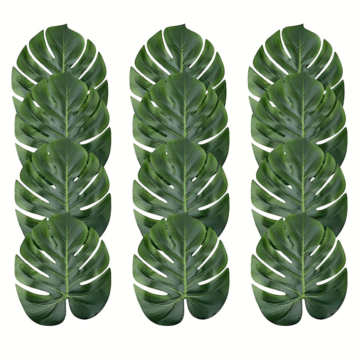 12pcs Artificial Tropical Leaves Wild Animal Birthday Decorations