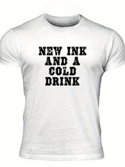 Men's Letter Print T Shirt for Summer Outdoor Activities