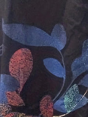 Leaf Print Maxi A line Skirt With Pockets